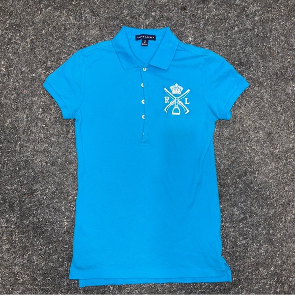 Polo Ralph Lauren Shirt Blue Small Petite - Picture 1 of 6
